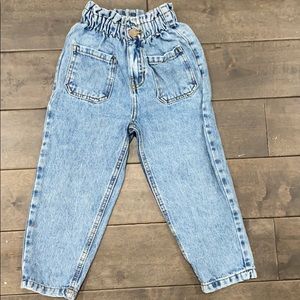 Girls Zara high waisted paperbag jeans